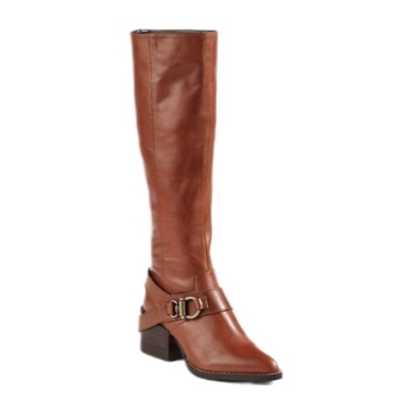 Lord & Taylor Design Lab Cognac/Bronze Adelienne Knee Boots with box - Picture 1 of 6